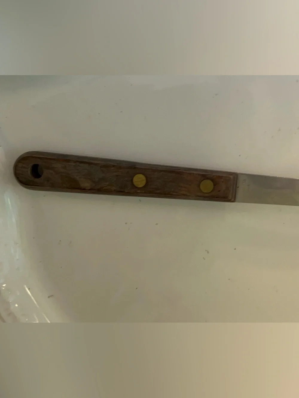Vintage slotted Spoon with Wooden Handle